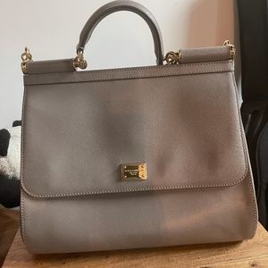 Dolce & Gabbana Large Sicily Shoulder Bag Gray